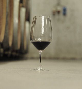 The quality of our wines, which begins in the vineyard, is always our top priority. glass with wine
